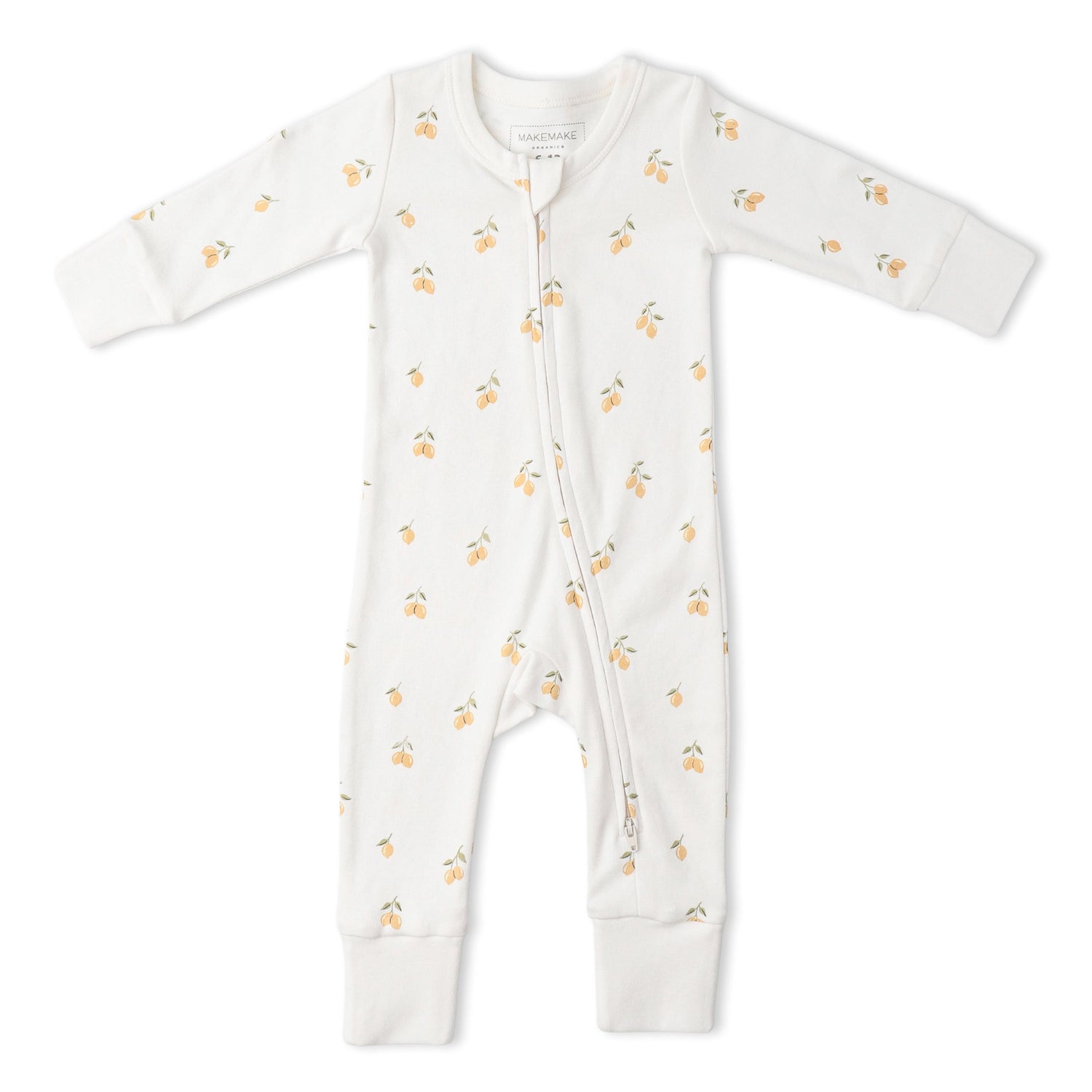Makemake Organics Makemake Organics Baby Romper Two Way Zip Lemons Print
