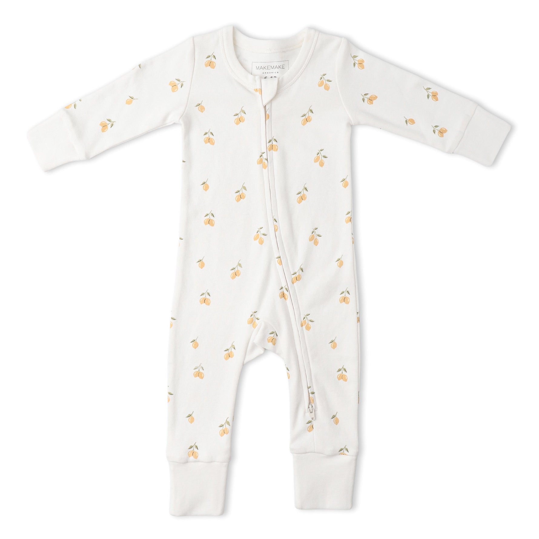Makemake Organics Makemake Organics Baby Romper Two Way Zip Lemons Print