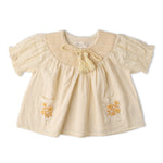 Makemake Organics Makemake Organics Baby Smocked Top And Shorts Set With Embroidered Pocket Soft Organic Cotton