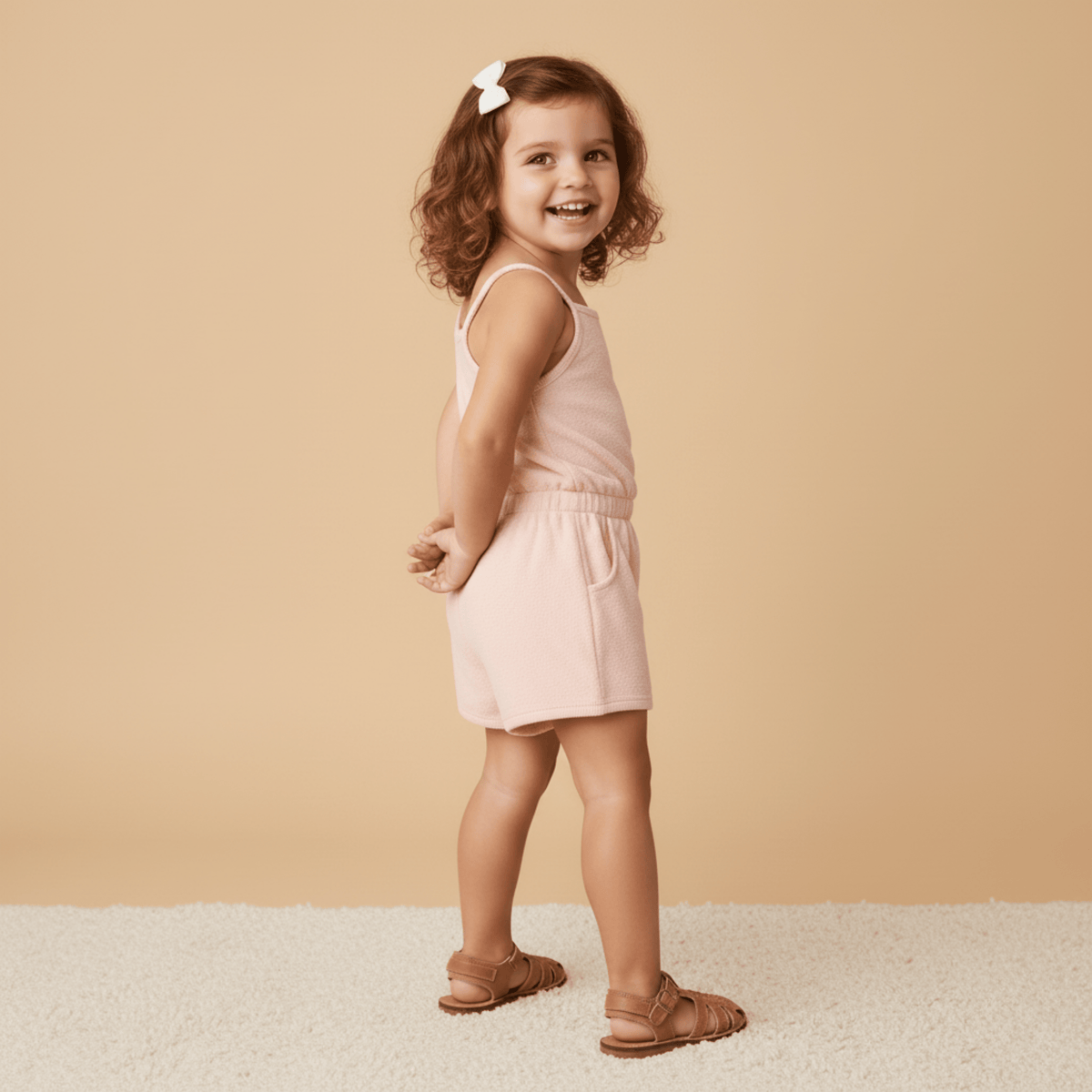 Makemake Organics Makemake Organics Baby Tank Romper With Soft Terry Fabric Pull On For Beach Days Breathable Comfort