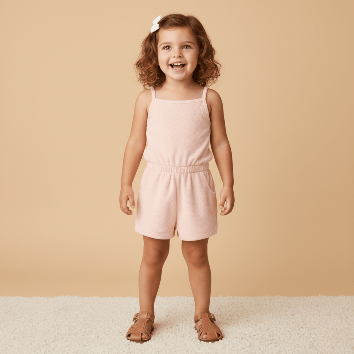 Makemake Organics Makemake Organics Baby Tank Romper With Soft Terry Fabric Pull On For Beach Days Breathable Comfort