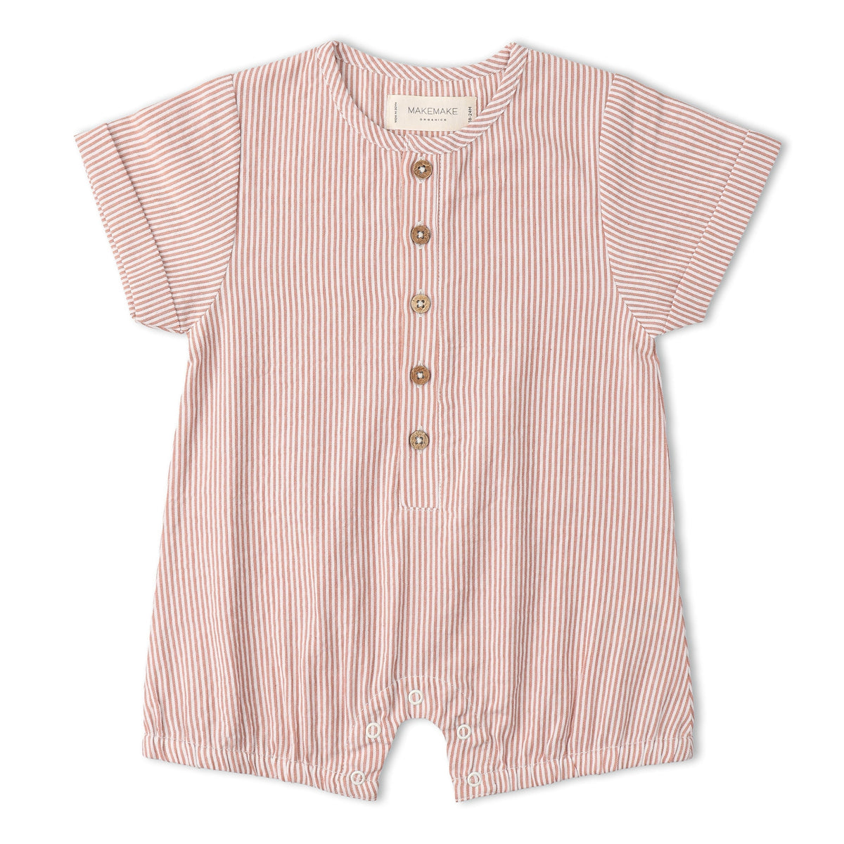 Makemake Organics Makemake Organics Bubble Romper Organic Cotton Seersucker