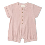 Makemake Organics Makemake Organics Bubble Romper Organic Cotton Seersucker
