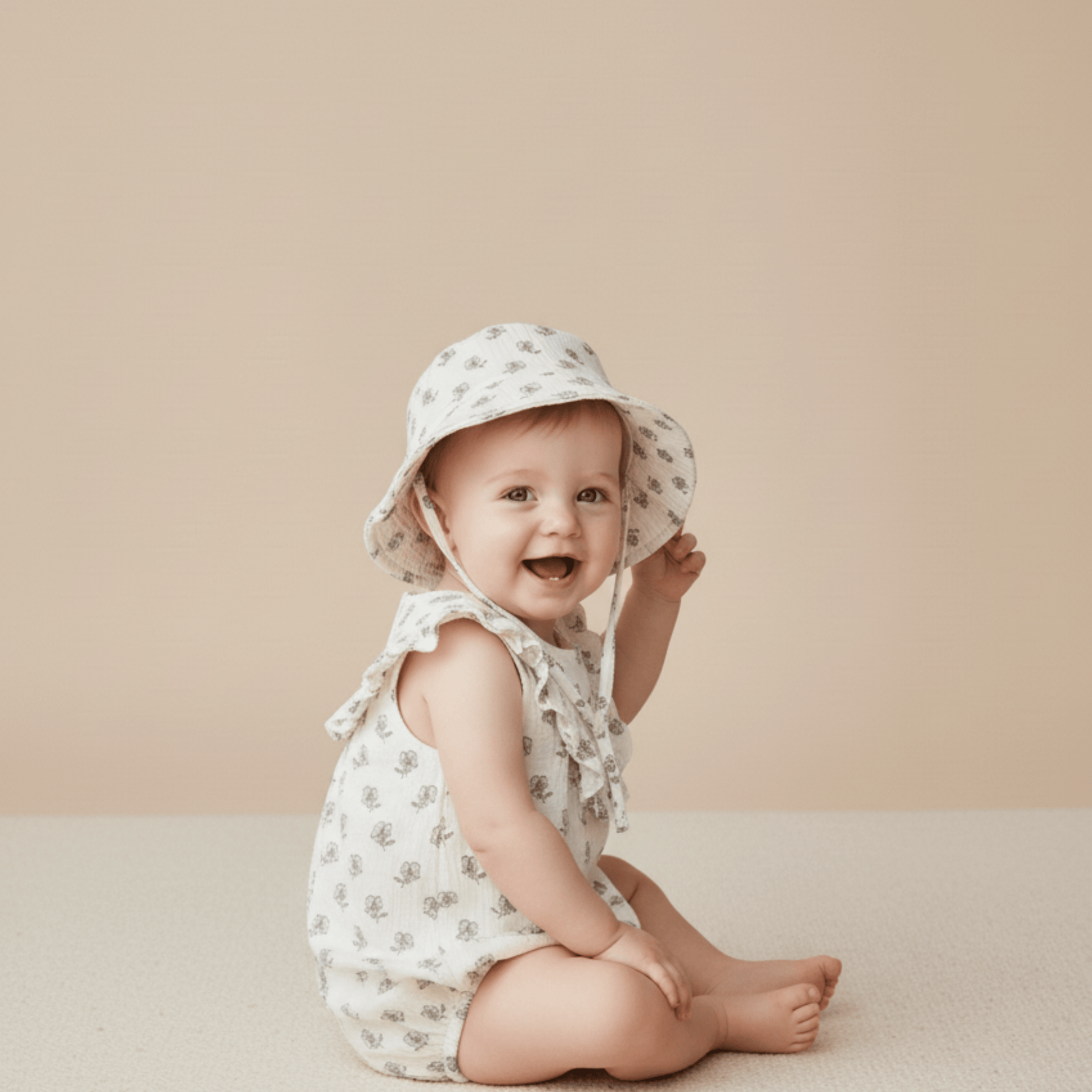 Makemake Organics Makemake Organics Bucket Sun Hat For Babies Organic Cotton Wide Brim UV Protection