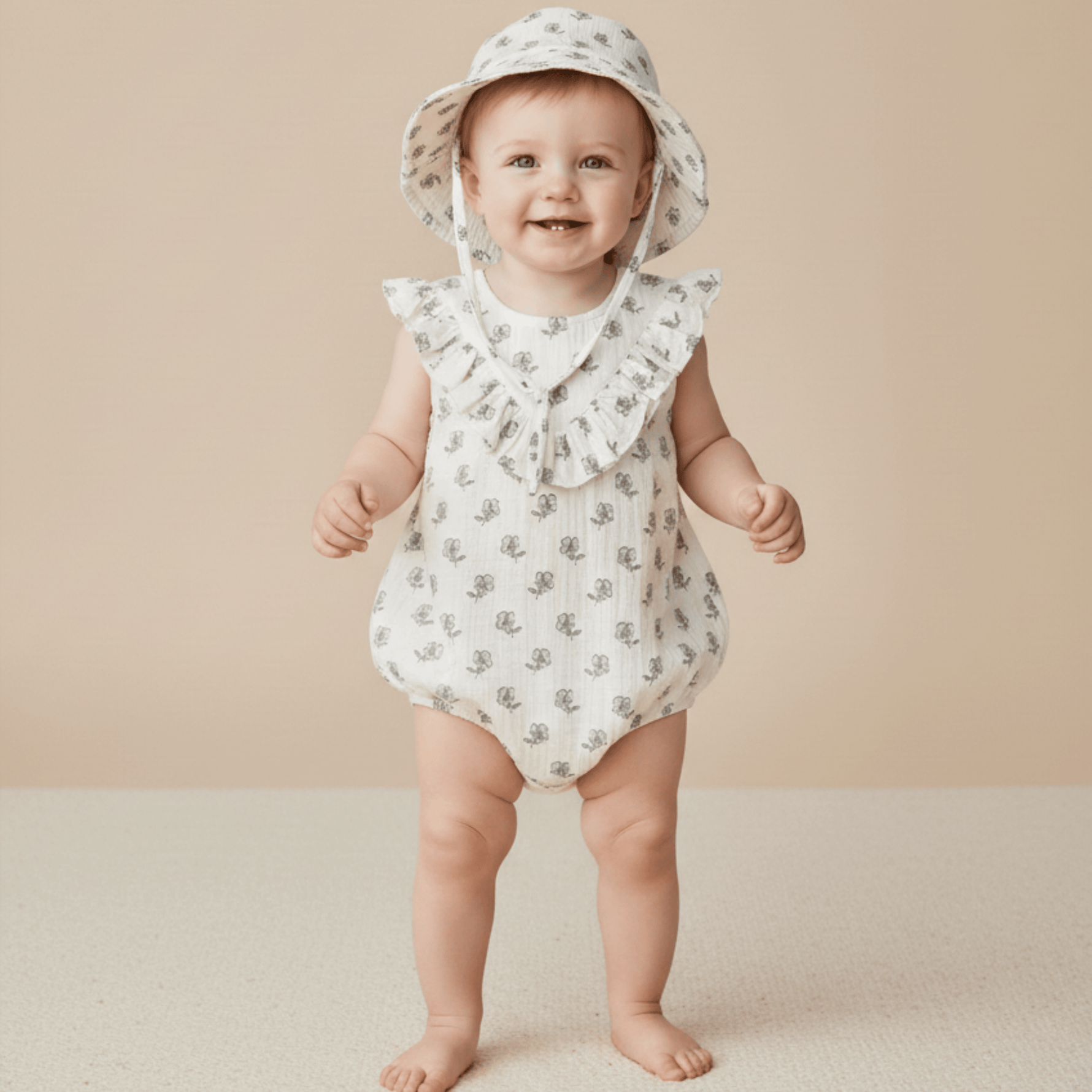 Makemake Organics Makemake Organics Bucket Sun Hat For Babies Organic Cotton Wide Brim UV Protection