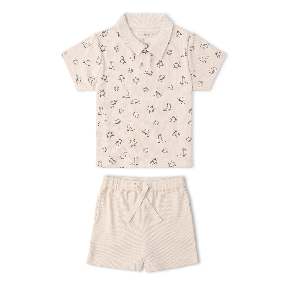 Makemake Organics Makemake Organics Collar Tee And Shorts Set UltraSoft Organic Cotton For Sunny Days