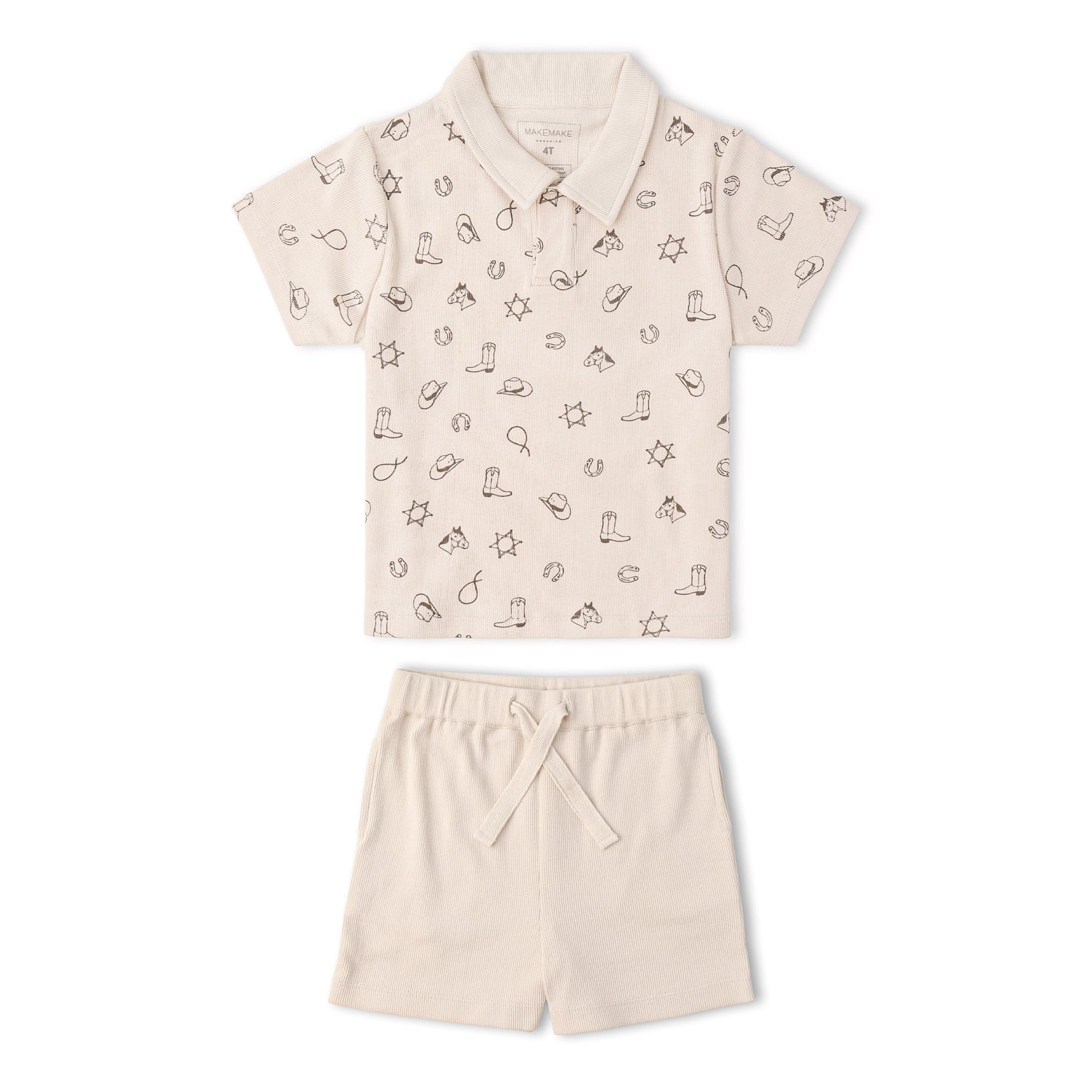 Makemake Organics Makemake Organics Collar Tee And Shorts Set UltraSoft Organic Cotton For Sunny Days
