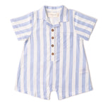 Makemake Organics Makemake Organics Collared Romper Organic Linen Blend Baby