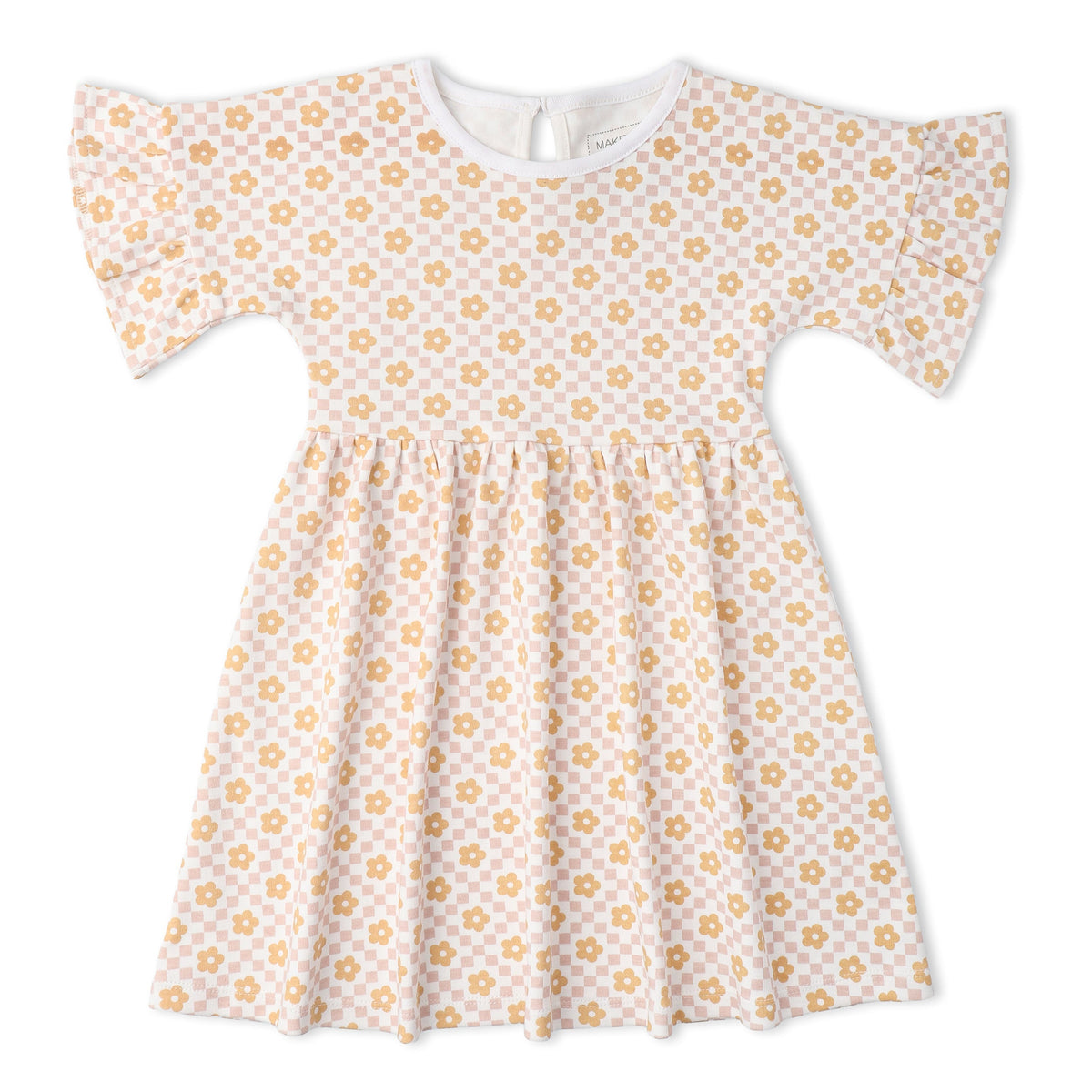 Makemake Organics Makemake Organics Dolman Sleeve Dress With Soft Organic Cotton And Pop Floral Print For Playtime