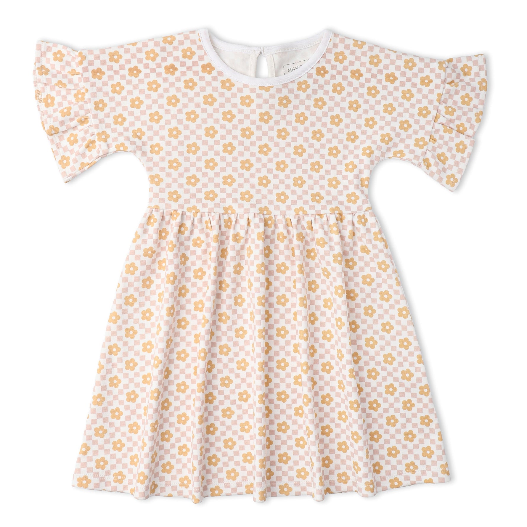 Makemake Organics Makemake Organics Dolman Sleeve Dress With Soft Organic Cotton And Pop Floral Print For Playtime