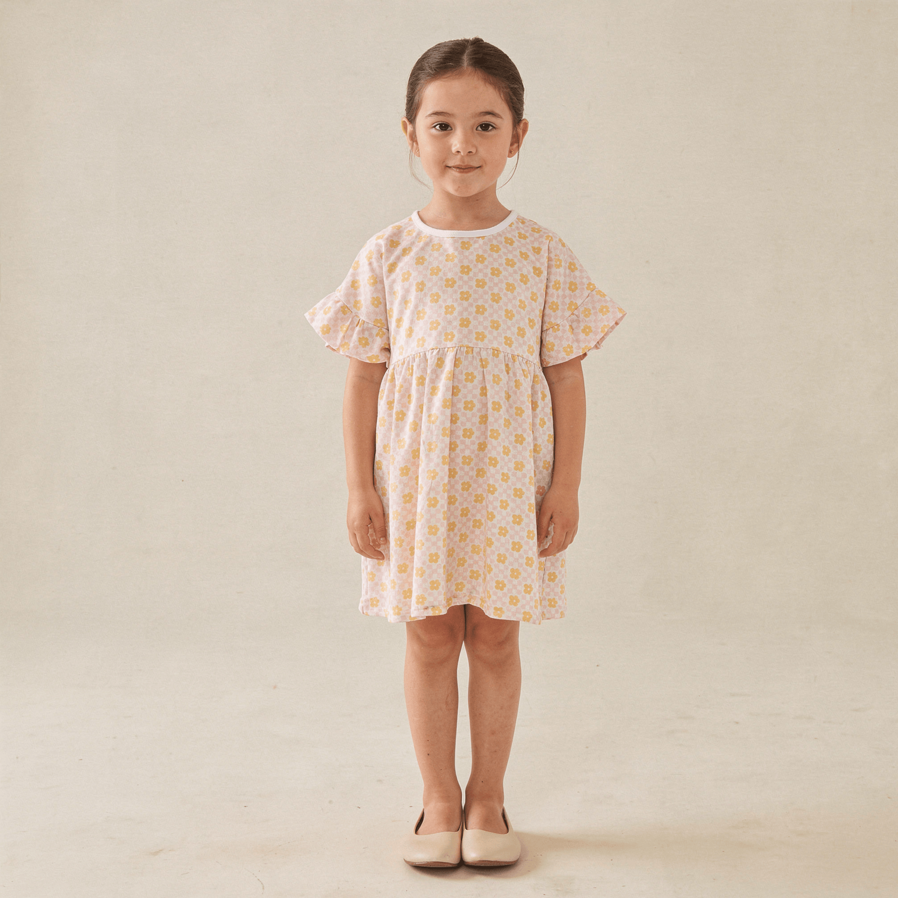 Makemake Organics Makemake Organics Dolman Sleeve Dress With Soft Organic Cotton And Pop Floral Print For Playtime