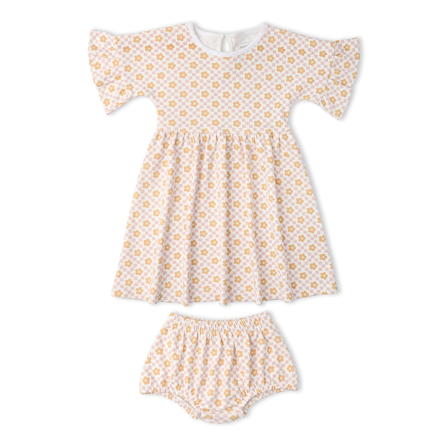 Makemake Organics Makemake Organics Dolman Sleeve Dress With Soft Organic Cotton And Pop Floral Print For Playtime