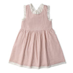 Makemake Organics Makemake Organics Dress With Cross Back Straps For Baby Girls Seersucker Lightweight Airy Summer Dress