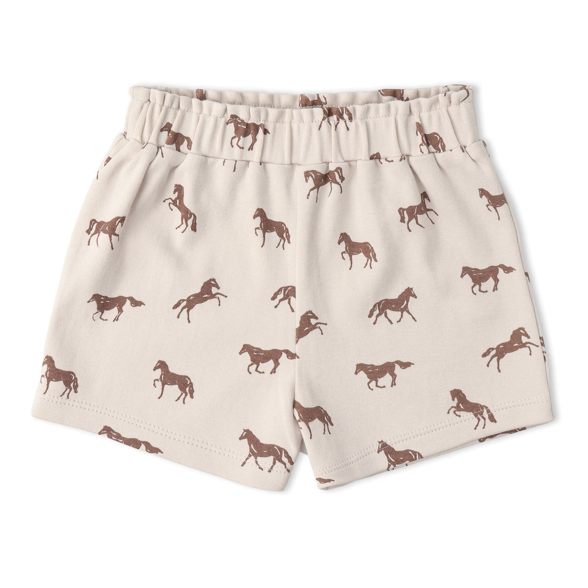Makemake Organics Makemake Organics Drop Shoulder Tee And Shorts Set Organic Cotton Interlock Baby Outfit With Horses Print
