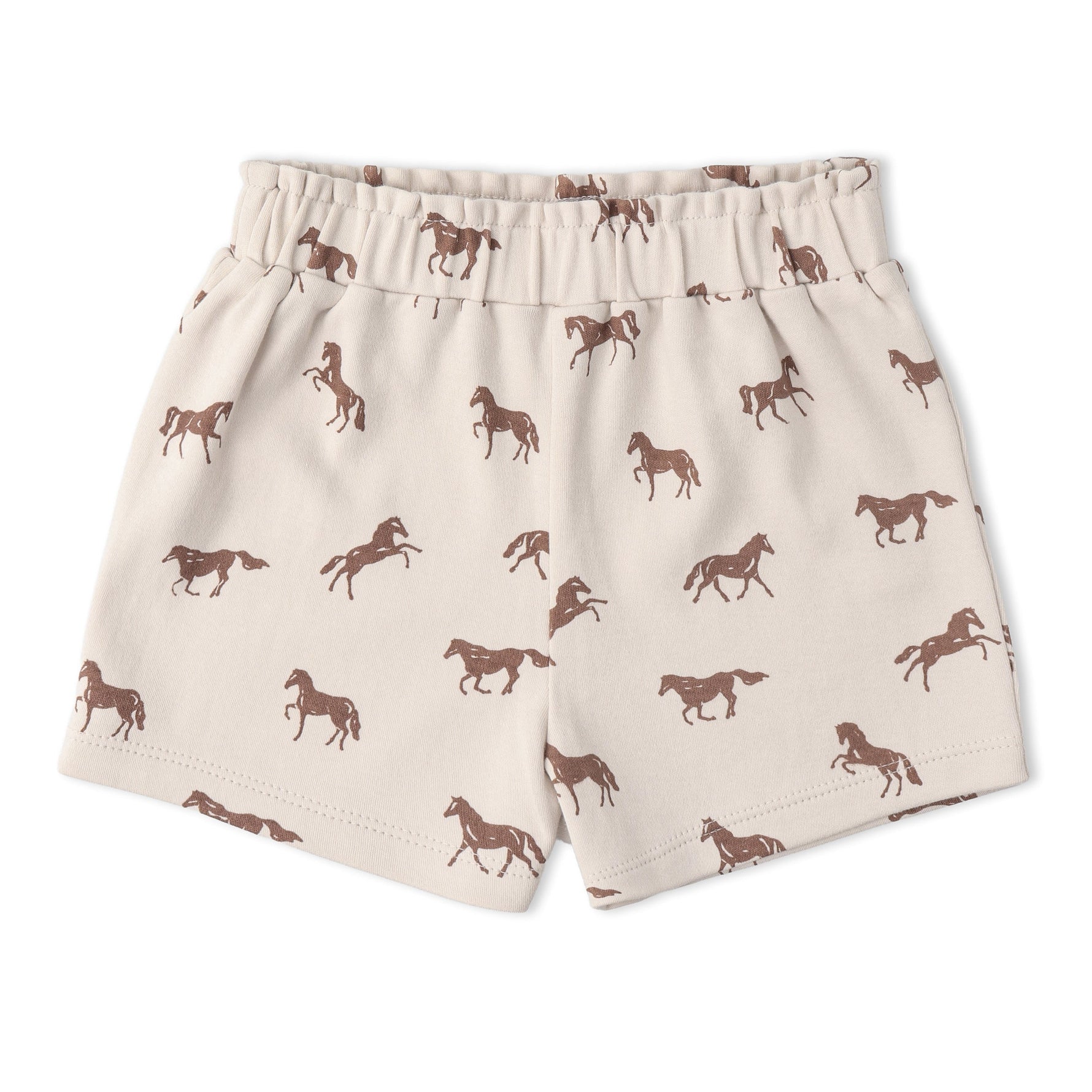Makemake Organics Makemake Organics Drop Shoulder Tee And Shorts Set Organic Cotton Interlock Baby Outfit With Horses Print