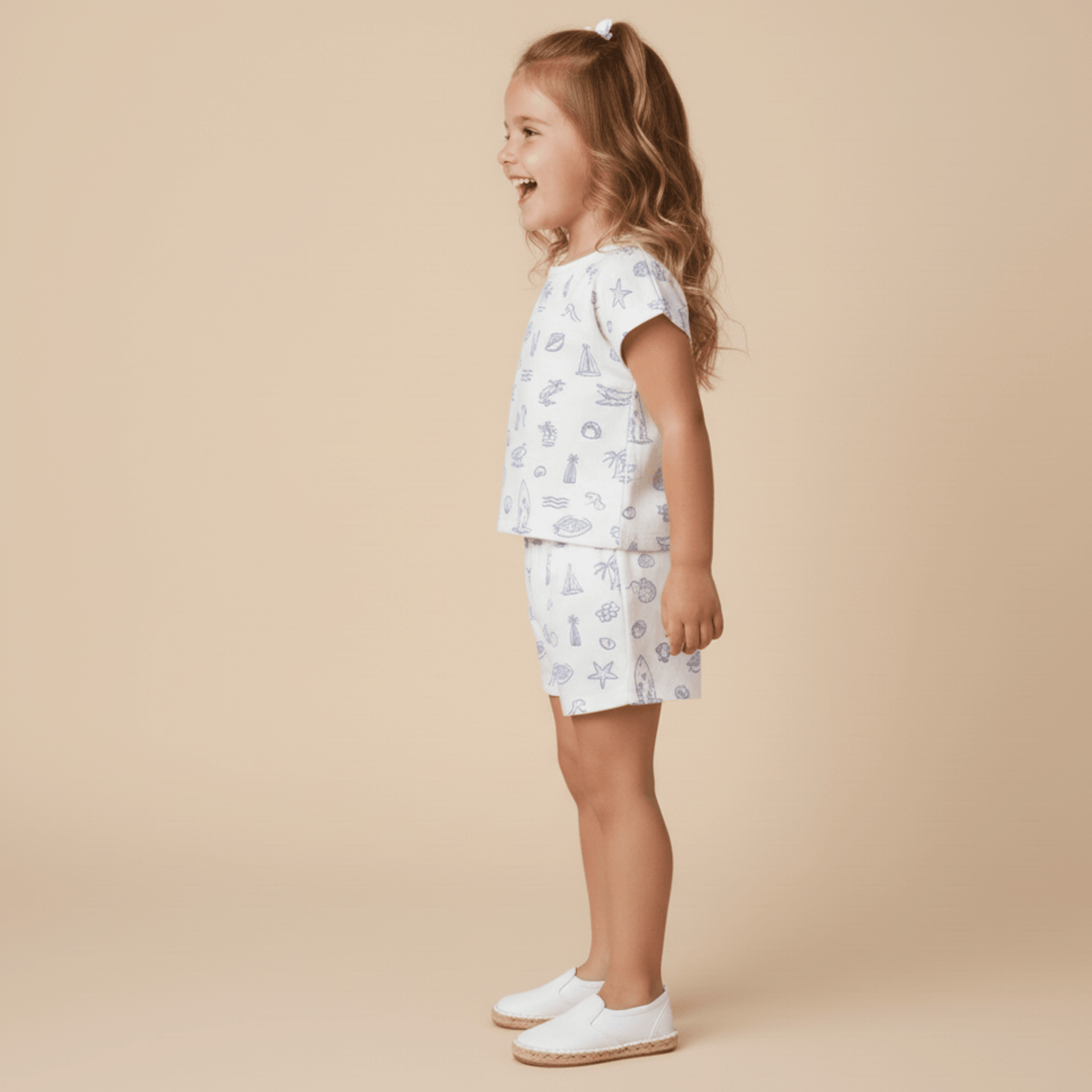 Makemake Organics Makemake Organics Drop Shoulder Tee And Shorts Set Toddlers