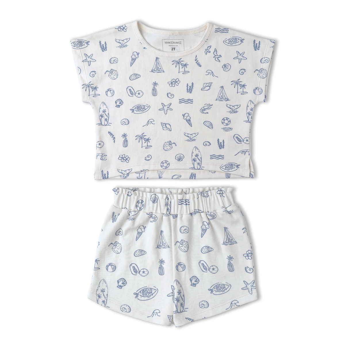 Makemake Organics Makemake Organics Drop Shoulder Tee And Shorts Set Toddlers