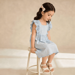 Makemake Organics Makemake Organics Eyelet Flutter Dress Made With Organic Cotton For Baby Girls Soft Lightweight Summer Outfit