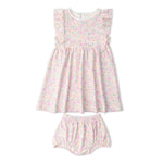 Makemake Organics Makemake Organics Flutter Dress for Baby Girls Made With Soft Organic Fabric and Flutter Sleeves