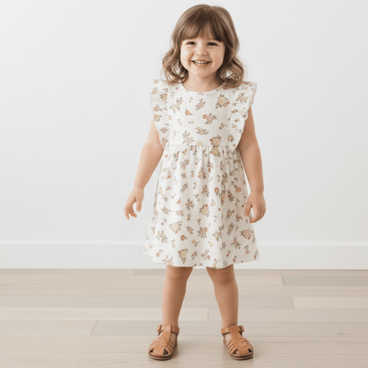 Organic Flutter Dress - Meadow - Dress, Day Dress, One-piece garment, Waist, Baby & Toddler Clothing | Everetts Place