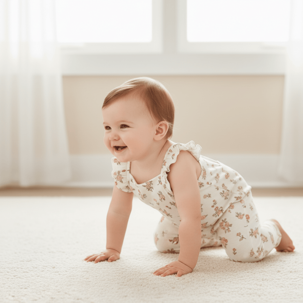 Makemake Organics Makemake Organics Flutter Romper Organic Cotton With Delicate Flutter Sleeves For Babies