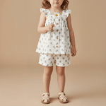 Makemake Organics Makemake Organics Flutter Top And Shorts Set Organic Cotton Muslin For Kids Two Piece Summer Outfit