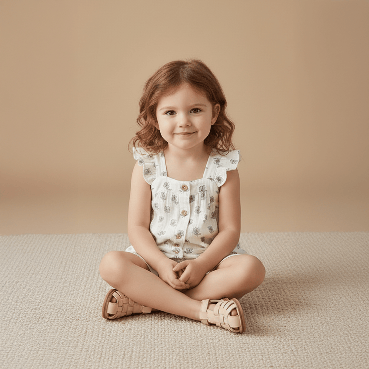 Makemake Organics Makemake Organics Flutter Top And Shorts Set Organic Cotton Muslin For Kids Two Piece Summer Outfit