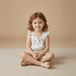 Makemake Organics Makemake Organics Flutter Top And Shorts Set Organic Cotton Muslin For Kids Two Piece Summer Outfit