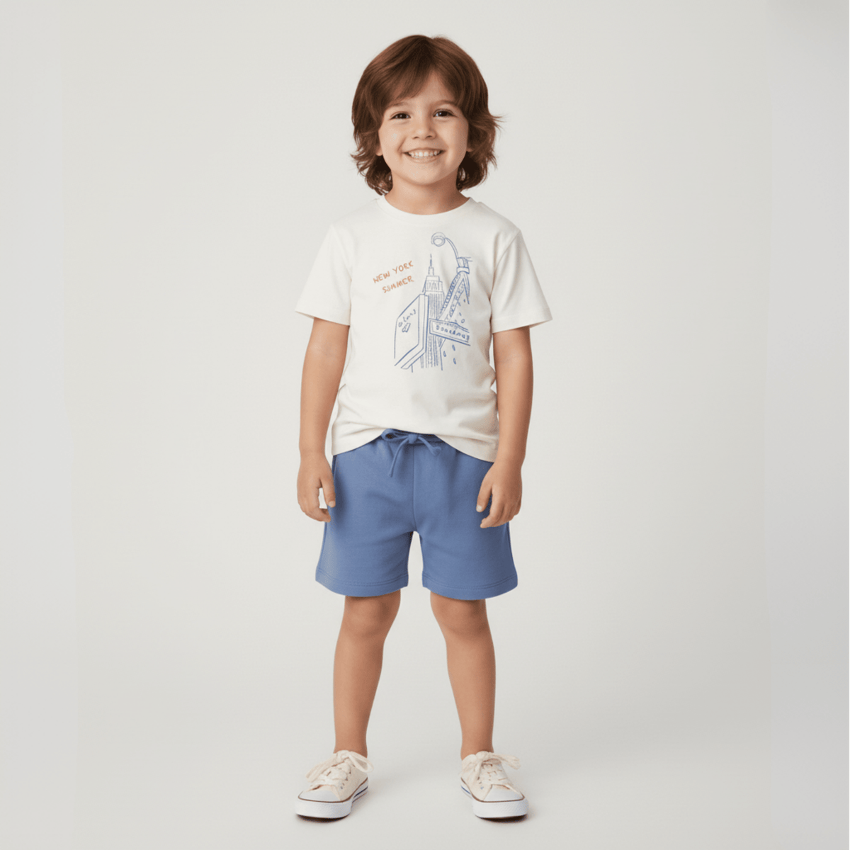Organic Graphic Tee & Shorts Set - New York - Sleeve, Shorts, Bermuda shorts, Active Shorts, Boardshorts | Everetts Place