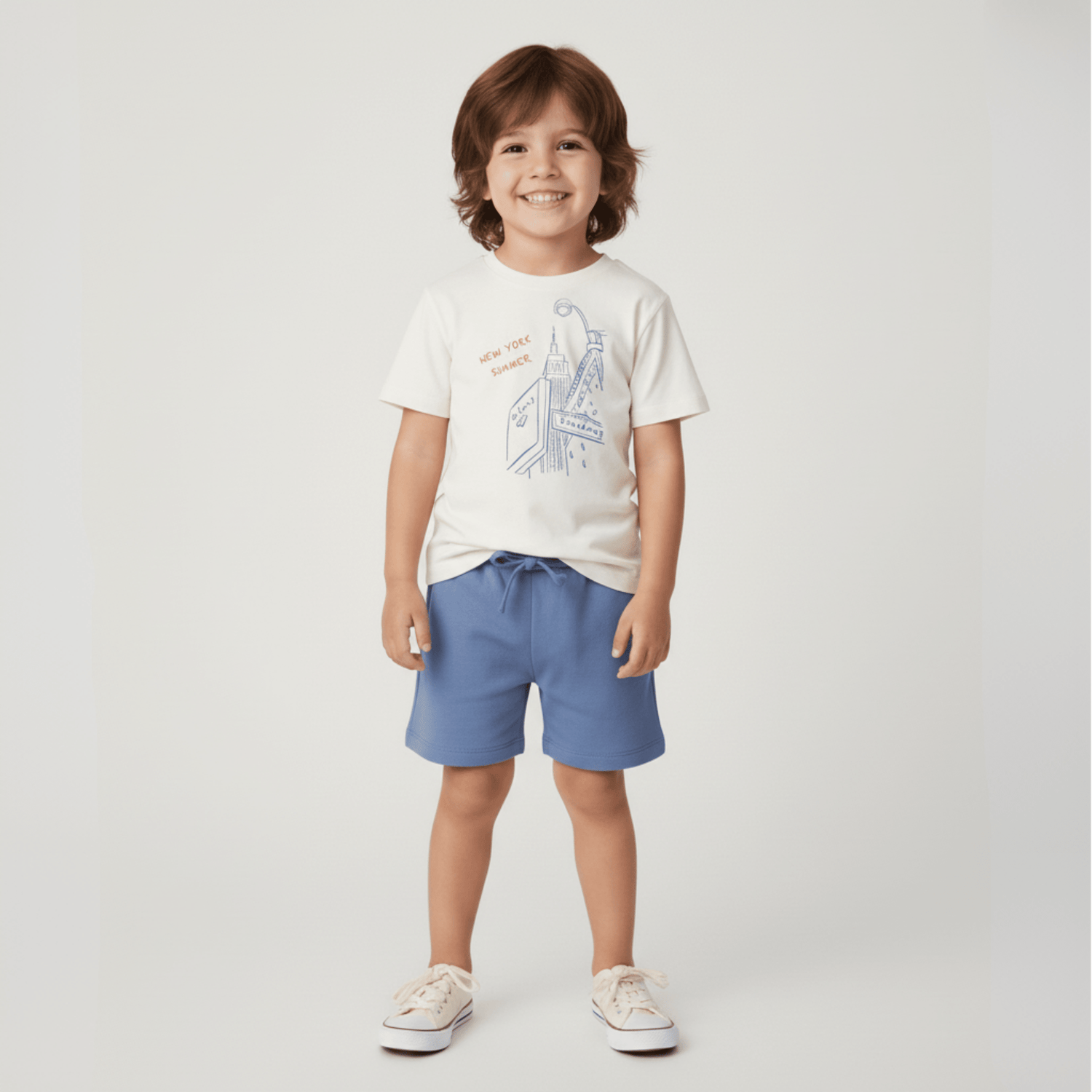 Organic Graphic Tee & Shorts Set - New York - Sleeve, Shorts, Bermuda shorts, Active Shorts, Boardshorts | Everetts Place