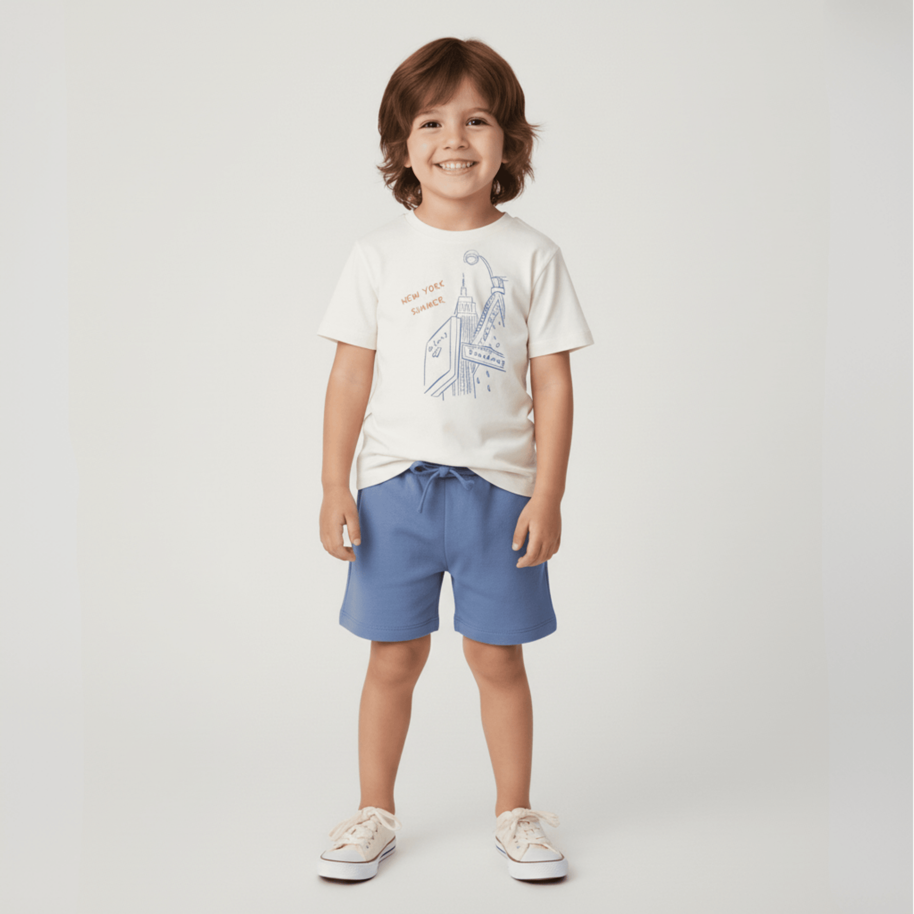 Organic Graphic Tee & Shorts Set - New York - Sleeve, Shorts, Bermuda shorts, Active Shorts, Boardshorts | Everetts Place