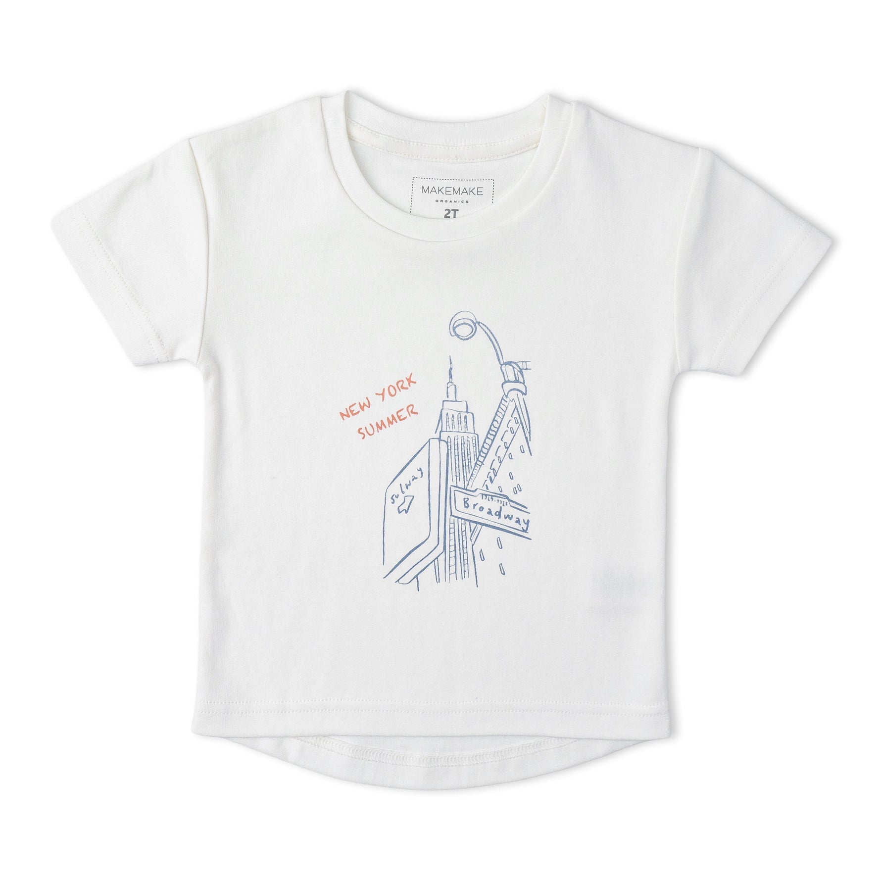 Makemake Organics Makemake Organics Graphic Tee And Shorts Set With New York Print For Toddlers Unisex Soft Interlock Fabric