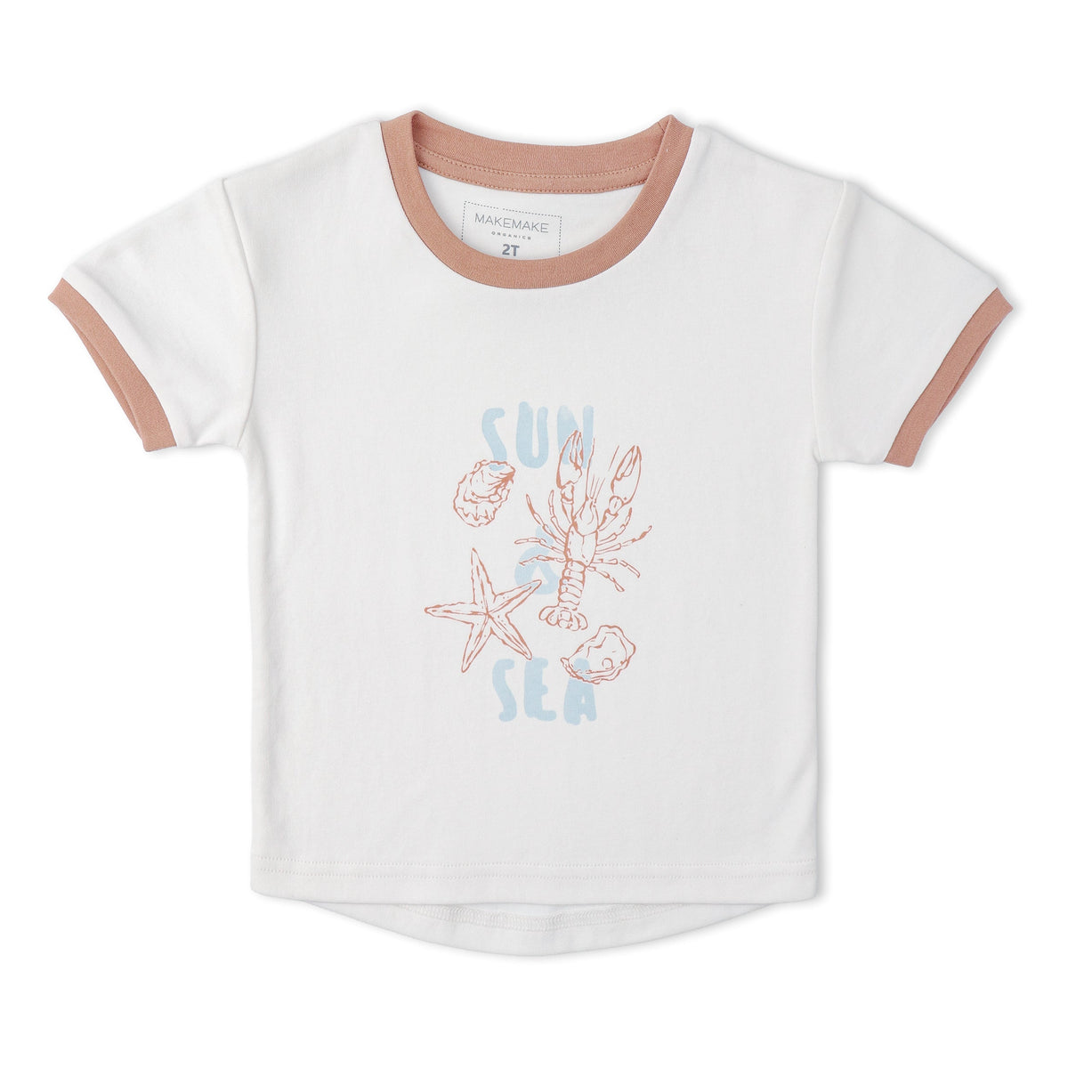 Makemake Organics Makemake Organics Graphic Tee And Shorts Set With Soft Interlock Beach Day Edition