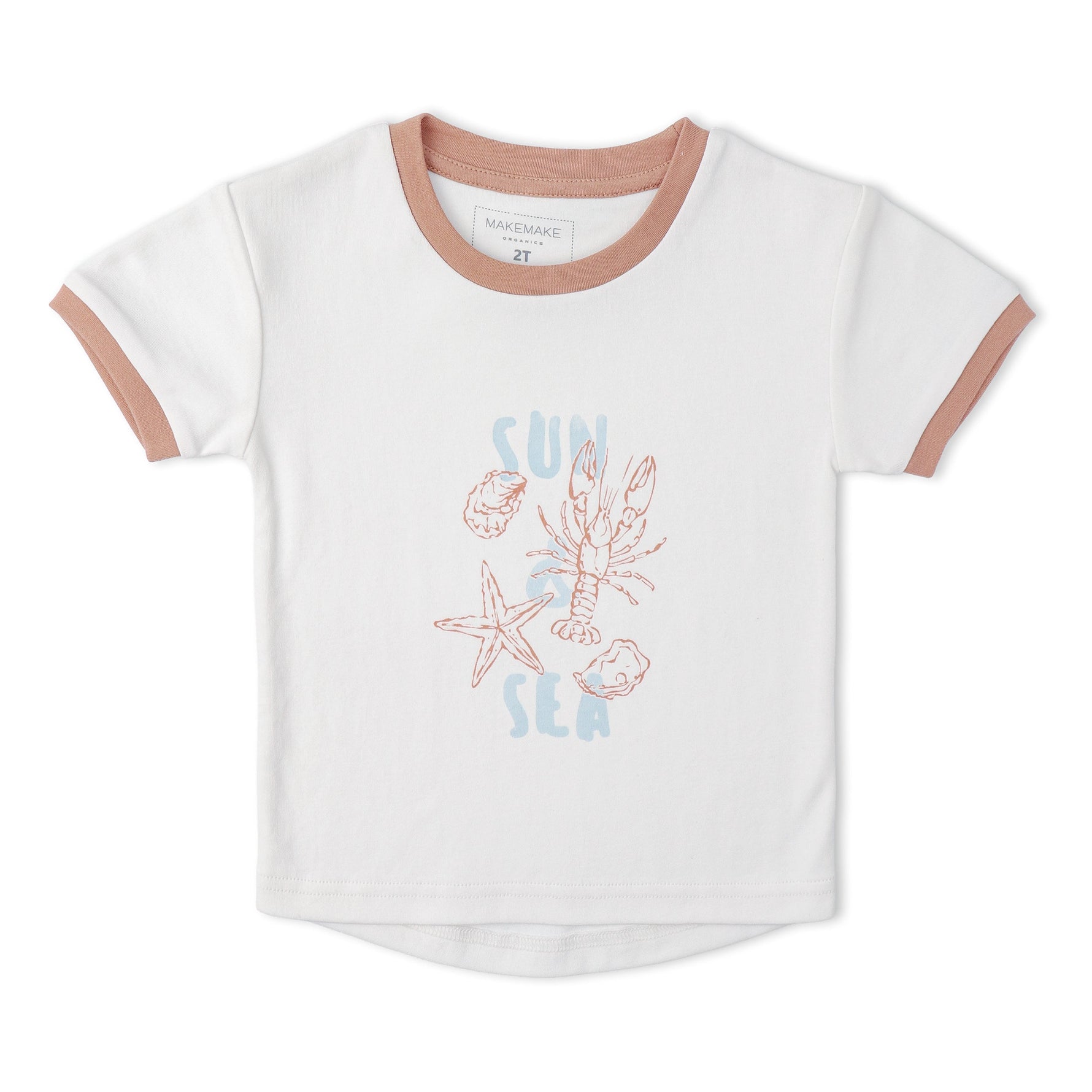 Makemake Organics Makemake Organics Graphic Tee And Shorts Set With Soft Interlock Beach Day Edition