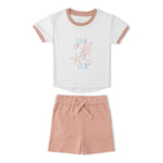Makemake Organics Makemake Organics Graphic Tee And Shorts Set With Soft Interlock Beach Day Edition