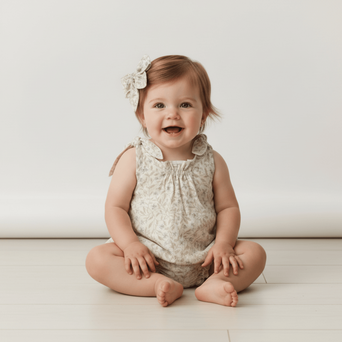 Makemake Organics Makemake Organics Hair Bow Clip 100 Percent Organic Cotton for Babies Blue Fabric