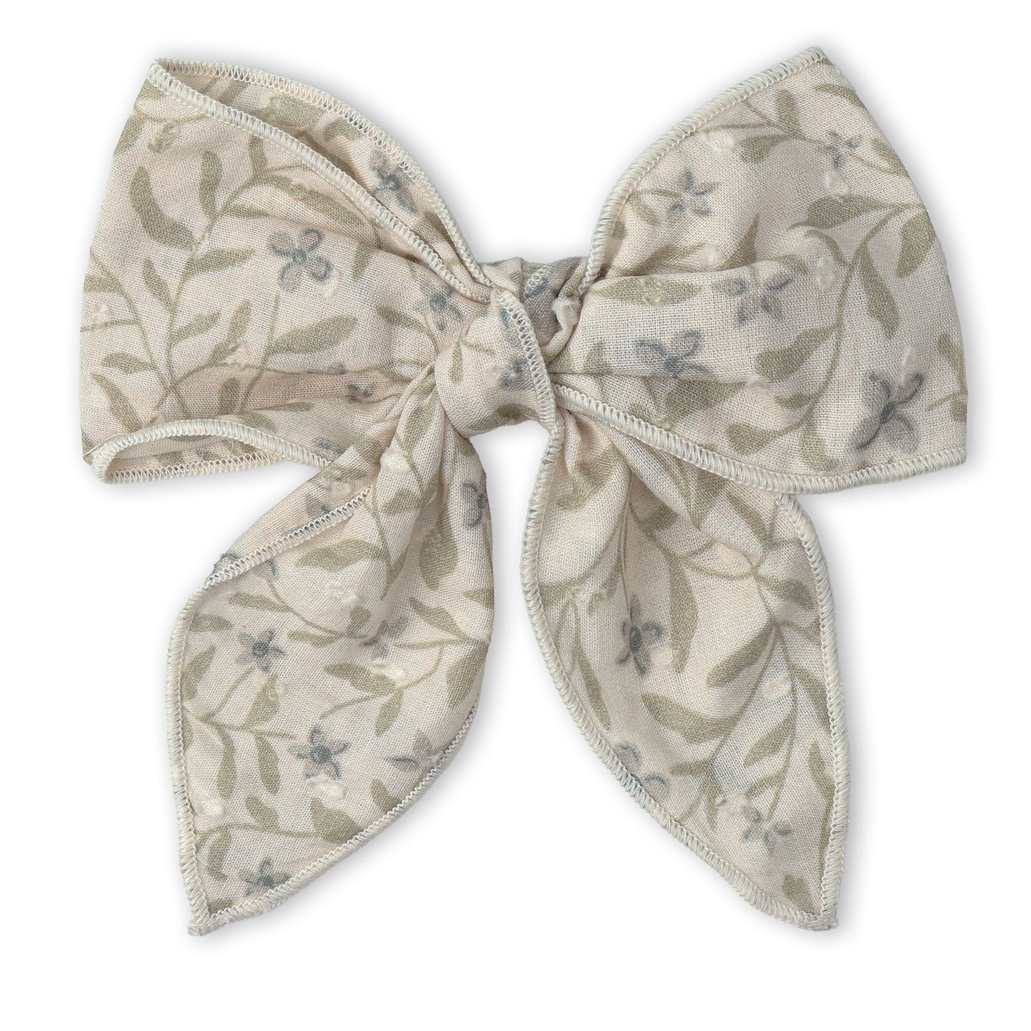 Makemake Organics Makemake Organics Hair Bow Clip 100 Percent Organic Cotton for Babies Blue Fabric