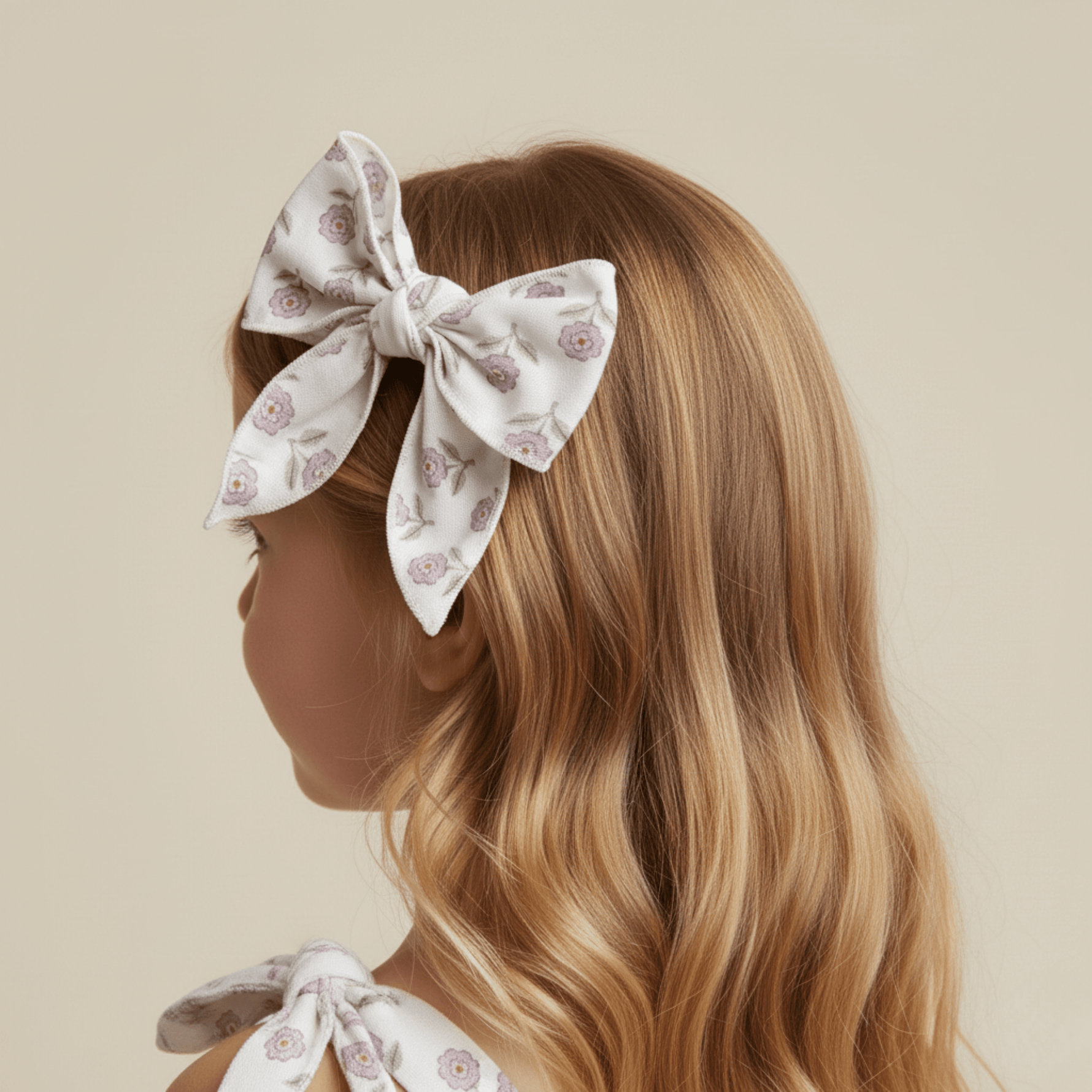 Organic Hair Bow Clip - Lavender - Pink, Ribbon, Headpiece, Bow tie, Brown hair | Everetts Place