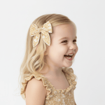 Organic Hair Bow Clip - Yellow Blossom - Headgear, Child, Blond, Pink, Headband | Everetts Place