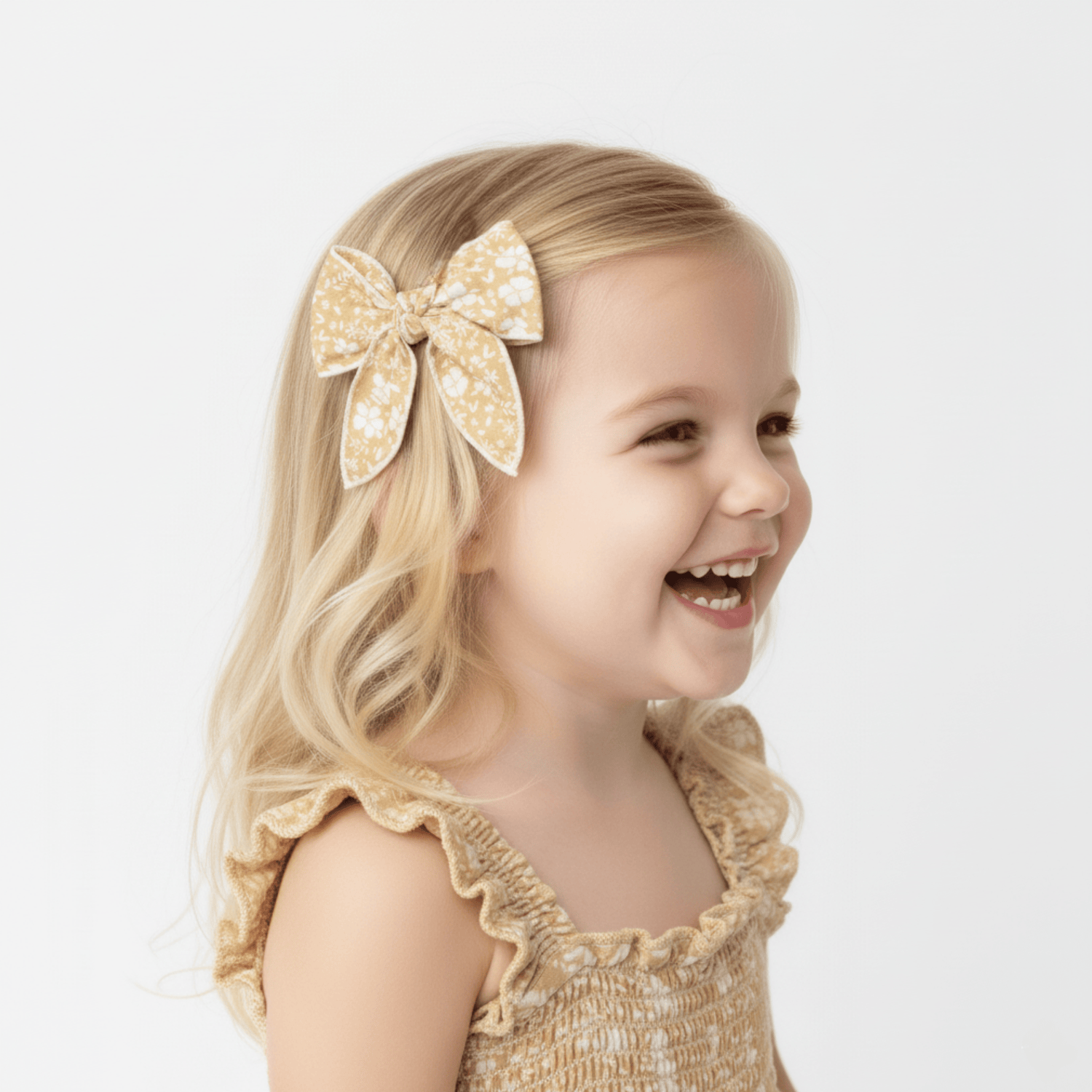 Organic Hair Bow Clip - Yellow Blossom - Headgear, Child, Blond, Pink, Headband | Everetts Place