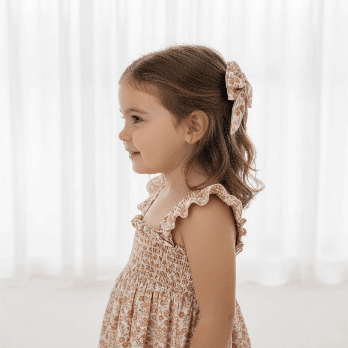 Makemake Organics Makemake Organics Hair Bow Clip Sienna Earth Tone For Girls Soft Durable Hair Accessory