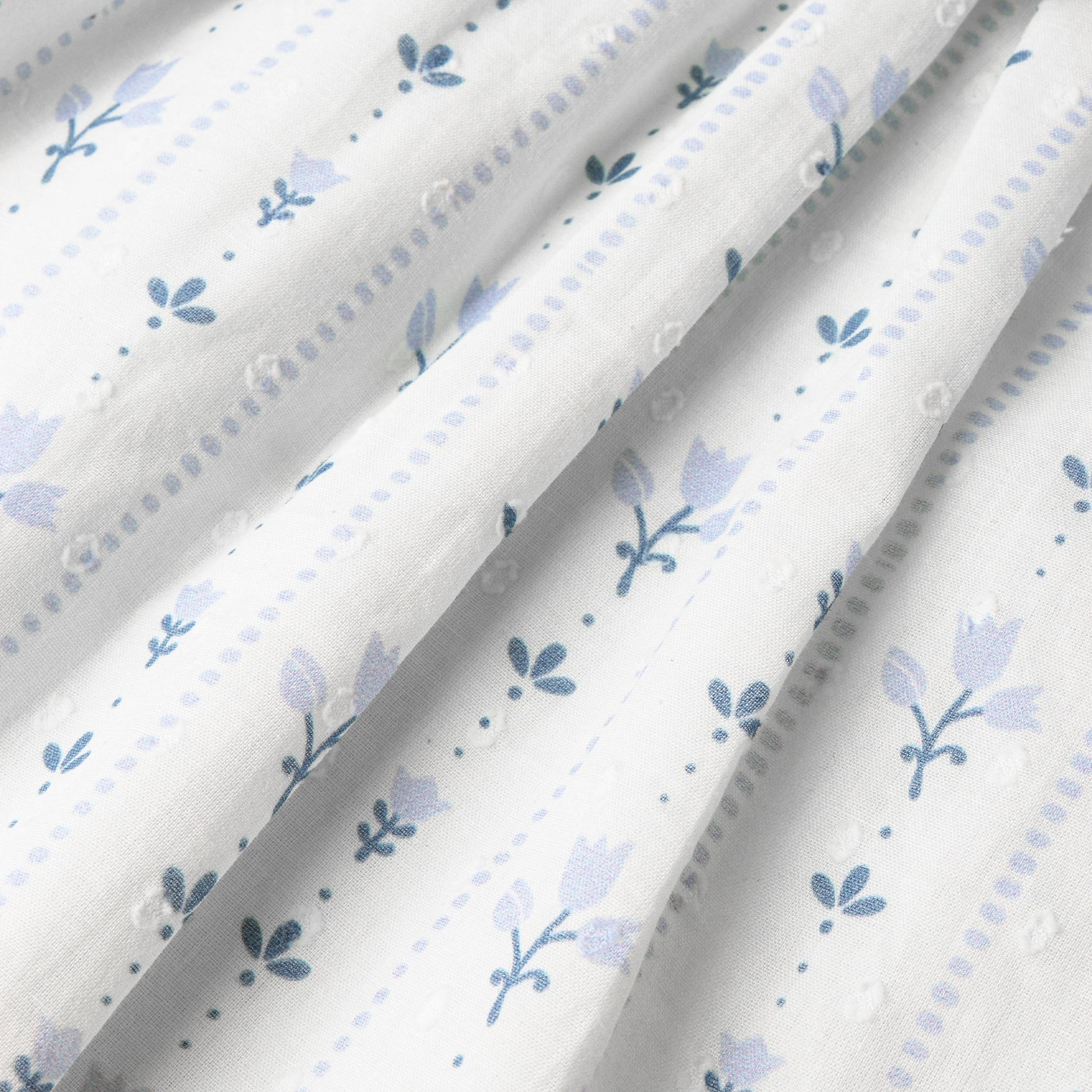 Makemake Organics Makemake Organics Hair Clip Organic Cotton Dobby Blue Vine Print For Playdates And Photos