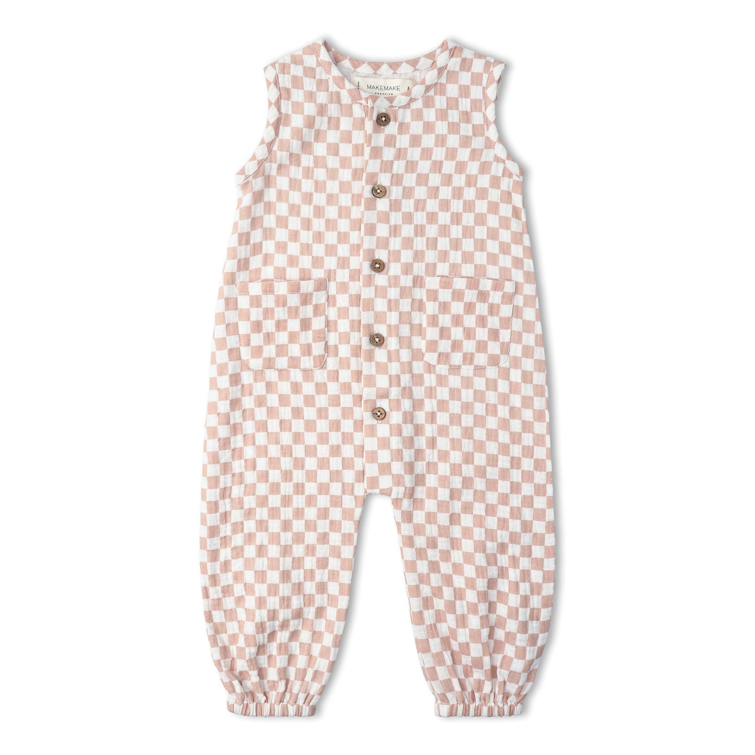 Makemake Organics Makemake Organics Jumpsuit With Wooden Buttons For Babies And Toddlers Organic Cotton Muslin