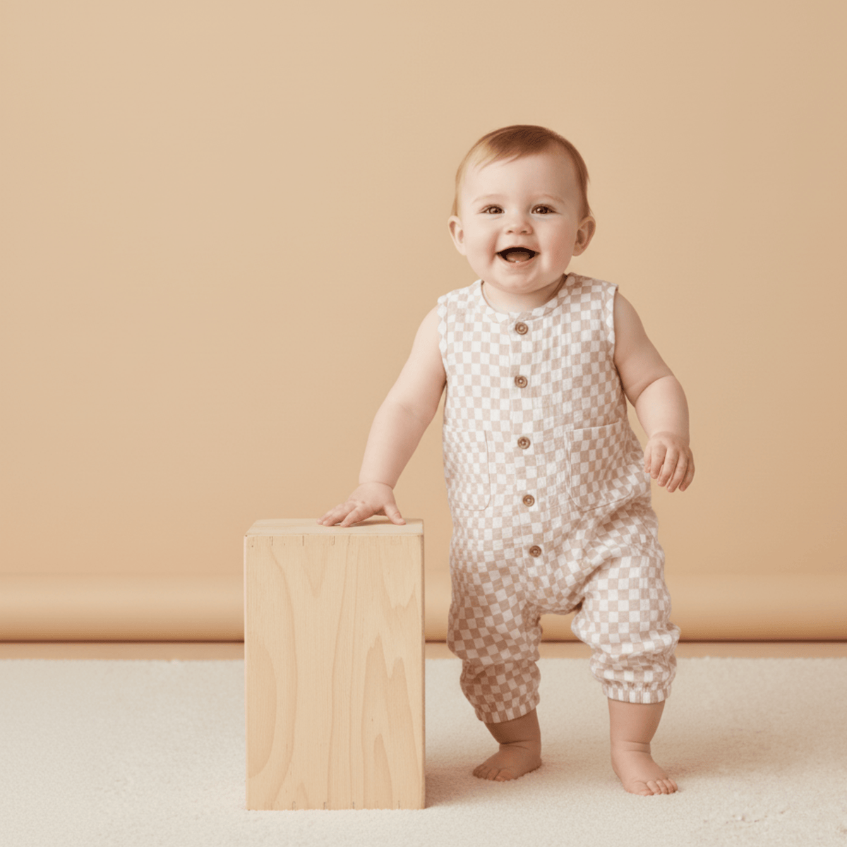 Makemake Organics Makemake Organics Jumpsuit With Wooden Buttons For Babies And Toddlers Organic Cotton Muslin