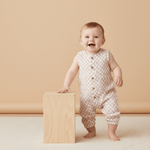 Makemake Organics Makemake Organics Jumpsuit With Wooden Buttons For Babies And Toddlers Organic Cotton Muslin