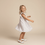 Makemake Organics Makemake Organics Lavender Flutter Dress In Linen For Babies And Toddlers Breathable Summer Outfit