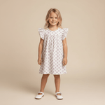 Organic Short Sleeve Flutter Dress - Lavender - Sleeve, Day Dress, One-piece garment, Dress, Ruffle | Everetts Place