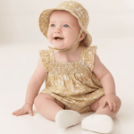Organic Bucket Sun Hat - Yellow Blossom - Baby & Toddler Clothing, Dress, Child, Textile, Headgear | Everetts Place