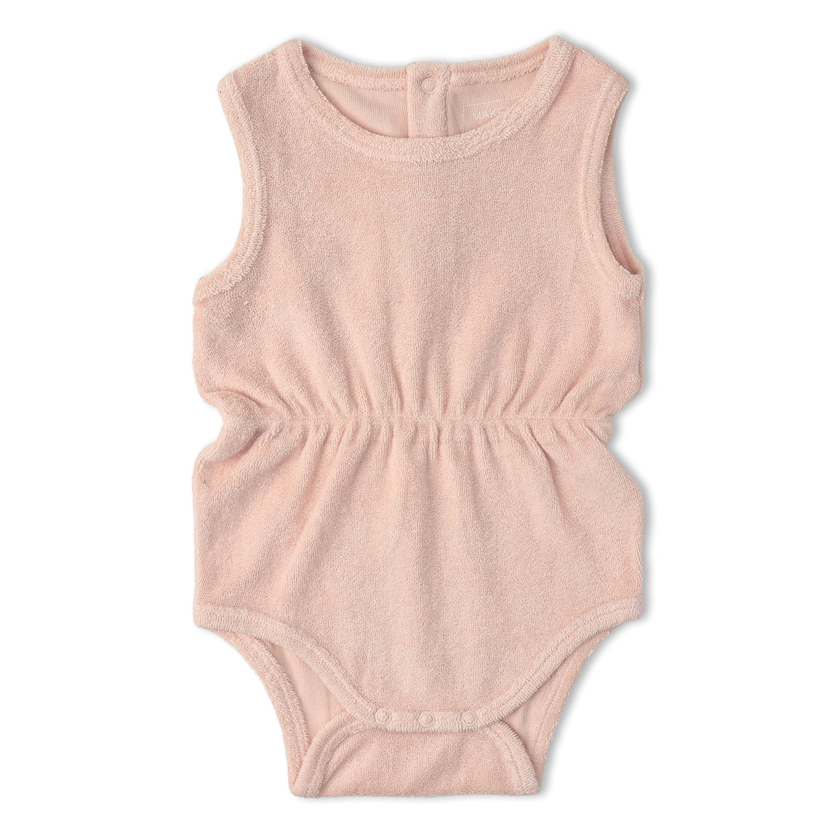 Makemake Organics Makemake Organics Organic Clinch Romper With Gently Gathered Waist For Babies Breathable Cotton