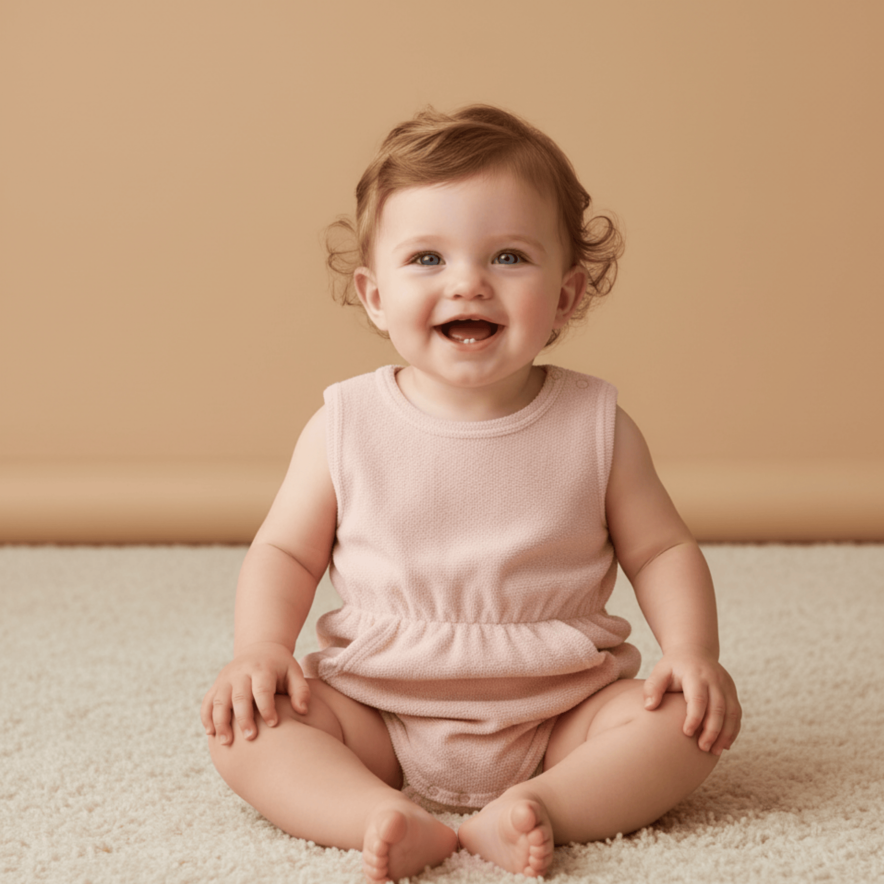 Makemake Organics Makemake Organics Organic Clinch Romper With Gently Gathered Waist For Babies Breathable Cotton